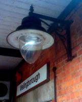 Something looking rather like a gas lamp on platform 1. It may have always had a bulb fitted, but it looks the part - especially with those two chains dangling down on the right, as if to adjust a flame.<br><br>[Ken Strachan 09/12/2009]