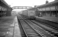 Scene at Melrose in the 1960s as a Brush type 4 pulls in with an up Waverley route service. The up side here is still largely intact, although the down side was demolished to make way for the A6091. [See image 5967] <br><br>[Robin Barbour Collection (Courtesy Bruce McCartney) //]