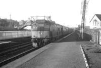 An unidentified type 2 enters Dunblane at the head of a southbound service in June 1966.<br><br>[Colin Miller /06/1966]