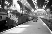 Inside the trainshed of the former Bradford Exchange station in the 1960s. [See image 25061]<br><br>[Robin Barbour Collection (Courtesy Bruce McCartney) //]