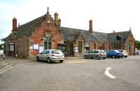 The 1862 station building at Dingwall, looking south east from Station Road on 1 October 2009.<br><br>[John Furnevel 01/10/2009]