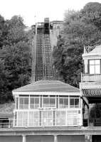 The South Bay Tramway at Scarborough on 3 October 2009. The short ride saves 224 steps up the South Cliff.<br><br>[Colin Miller 03/10/2009]