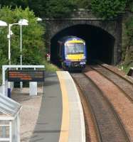 170458 about to disappear into the south portal of North Queensferry tunnel after calling at the station in September 2008.<br><br>[John Furnevel 08/09/2008]