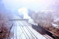 Steam and snow - Princes Street Gardens - early 1963.<br><br>[Frank Spaven Collection (Courtesy David Spaven) //1963]