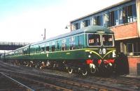 A newly delivered DMU set standing at Eastfield on 23 May 1959.<br><br>[A Snapper (Courtesy Bruce McCartney) 23/05/1959]