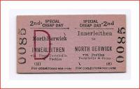 Ticket for a return journey between North Berwick and Innerleithen via Drem, Portobello and Peebles.<br>
<br><br>[Bruce McCartney //]