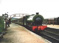 No 9 waits at Boat of Garten to return to Aviemore on 17 May 1998<br><br>[David Panton 17/05/1998]