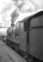 Ex-GWR Castle class 4-6-0 no 7027 <I>'Thornbury Castle'</I> about to take a train north out of Oxford in 1961. [With thanks to Bill Jamieson]<br><br>[Frank Spaven Collection (Courtesy David Spaven) //1961]