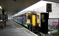 A train for Mallaig waits in platform 2 at Fort William station in September 2005.<br><br>[John Furnevel 28/09/2005]