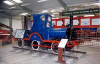 <I>Gazelle</I> in the Museum of Army Transport, Beverley in July 1986. Built by Alfred Dodman in 1893 for William Birkett as a 2-2-2WT, the locomotive was later sold to the Shropshire & Montgomeryshire Railway where it was rebuilt as a 0-4-2WT in 1911. Now to be found on the Kent & East Sussex Railway. Sadly, the Museum is now closed.<br><br>[Colin Miller /07/1986]