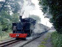 'Mountaineer' departs Boston Lodge with a train for Blaenau Ffestiniog in July 1991.<br><br>[Colin Miller /07/1991]