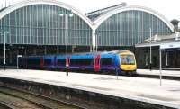 First TransPennine 170308 leaves Hull on 23 April 2009 with a service for Manchester Piccadilly.<br><br>[John Furnevel 23/04/2009]