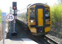 A Waverley - Bathgate 158 service arrives at its destination on 11 September 2009.<br><br>[John Furnevel 11/09/2009]