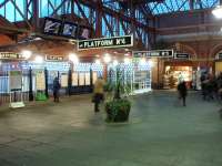 View over the concourse at Birmingham Moor Street on 12 January 2010 showing the period notices that give so much character to the station. These bay platforms were not in use at the time but that later changed when Chiltern Railways introduced an enhanced and accelerated service to London Marylebone. (See News Item posted on 15.01.2010)<br><br>[Mark Bartlett 12/01/2010]