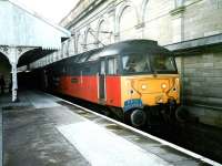 47 737 <I>Resurgent</I> stands at the former platform 20 at Edinburgh Waverley in February 1999 with an EWS charter.<br><br>[David Panton /02/1999]