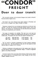 You search in vain for an asterisk and footnote saying, <I>Subject to the Co-Bos not breaking down</I>... Sc R <I>Condor</I> outline timetable and pricing, 18th June 1962.<br><br>[Colin Miller 12/08/2011]