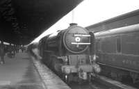 A2 Pacific no 60530 <I>Sayajirao</I> gets ready to take the 6.15pm train to Dundee out of Glasgow's Buchanan Street station in August 1965.<br>
<br><br>[K A Gray 31/08/1965]
