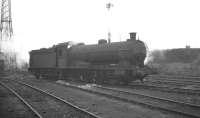 Q6 0-8-0 no 63357 in the yard at Consett on 15 February 1964.<br><br>[K A Gray 15/02/1964]