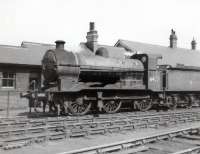 Last of the line. An ex-GNR class J6 0-6-0, no 64226, photographed one month before it became the last member of the class to be withdrawn. The locomotive is seen here on 20 May 1962 standing outside the foreman's office at Copley Hill shed, Leeds. Following its withdrawal from 56C the J6 was cut up at Doncaster Works towards the end of June. Copley Hill shed closed in September 1964.<br>
<br><br>[David Pesterfield 20/05/1962]