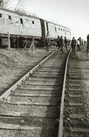 A DMU railtour stands at Braeside Junction in 1974. Photographed looking east up the gradient towards the junction from the MOD Crombie branch.<br><br>[Bill Roberton //1974]