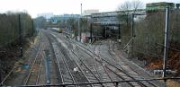 View south over Halesowen Junction on 29 January 2010. The remaining part of the Longbridge Plant is on the horizon and you could almost imagine the line to the right is still in use. The train in the background is sitting in a turn-back siding to the south of Longbridge station.<br><br>[Ewan Crawford 29/01/2010]