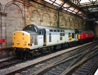 37 796 and an unidentified class 47 stand in the south loop at Waverley in July 1997. This is now a siding terminating just beyond the locomotives, following construction of the new platform 10. [See image 17598]<br><br>[David Panton 10/07/1997]