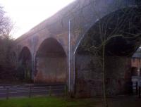 Full marks to Buckingham Council for looking after this disused viaduct - notice the well kept drainpipes (on this side). You will have to take it from me that the top side is tarmacked. The viaduct is North-West of the former station, and presents a useful vantage point for observing the local social life!<br><br>[Ken Strachan 05/02/2010]