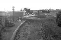 Scene at Crieff in early 1970, view is east from King Street with Crieff hospital on the left.<br>
<br><br>[Bill Jamieson /02/1970]