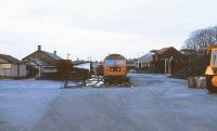 47093 dumped in the coal yard at Elgin, where it lay out-of-use for several days in November 1978.<br><br>[Peter Todd 30/11/1978]