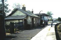 Remaining Up buildings at Forfar on 5 June 1982, the day of the <I>Forfar Farewell</I> railtour.<br><br>[David Panton 05/06/1982]