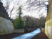 Leaving Alloway tunnel on 6 February and about to cross the Doon Viaduct. [See image 22004]<br><br>[Colin Miller 06/02/2010]