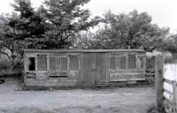 Grounded coach body at Saltoun, East Lothian, in 1977.<br>
<br><br>[Bill Roberton //1977]