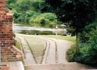 Extremely rare track: partly lifted narrow gauge lines to wharves on the River Severn at Ironbridge.<br><br>[Ken Strachan 02/07/2005]