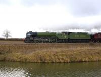 60163 <I>Tornado</I> passing with a special on the Berks and Hants line at Crofton on 14 February 2010.<br><br>[Peter Todd 14/02/2010]