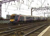 Two unusual events in one working. 170432 arriving at Glasgow Central on 6 February with a service from Edinburgh making a rare appearance on a route now normally handled by Class 158's. It is also working as a two car unit rather than three as the centre coach was undergoing repairs.<br><br>[Graham Morgan 06/02/2010]