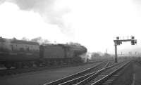 V2 2-6-2 no 60836 takes a train off the Dundee line south out of Perth in the 1960s.<br><br>[K A Gray //]