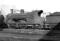 Aspinall ex-LYR 3F 0-6-0 no 52413, built at Horwich in 1900, photographed on shed at 56A Wakefield in March 1961. The locomotive was withdrawn by BR in November the following year.<br>
<br><br>[David Pesterfield 19/03/1961]