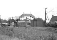 A Class 303 waits at Cardross station with a westbound service for Helensburgh Central on 18 September 1972. The photograph was taken from the former goods yard, which is now occupied by housing.<br>
<br><br>[John McIntyre 18/09/1972]