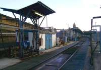 Nearest the camera is the 1968 Diesel facility at Perth, seen in February 2010. This was built to replace those at Perth MPD and shows the original fuellers bothy alongside. Only having one pump made this inadequate for triple engined modern day DMUs, hence the new facility beyond. However, I still remember fuelling here on the 'disposal' with Class 26, 27, 20 (always needing water!) 37, 47 and the occasional 40. (There always seemed to be a huge brazier flaming away under the fuelling canopy to stop water and men freezing!)<br><br>[Gary Straiton 26/02/2010]