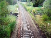 Looking north over the site of the platform ends at Killiecrankie in May 1995<br><br>[David Panton /05/1995]