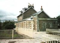 The 1849 Caledonian Railway station at Montrose, closed in 1934, now Caledonian House. Photographed in July 1999.<br><br>[David Panton /07/1999]