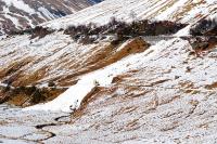 Three cheers for the railway! Very public spirited - after clearing the Beinn Odhar avalanches off the railway (above) they went on to clear the West Highland Way (below). View from the A82.<br><br>[Ewan Crawford 08/03/2010]