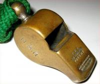 An old NBR whistle, a gift from an enthusiast in 1969, last used to referee rugby matches during games periods at Peebles High School and before that....allegedly... used by the station master at Kielder on the Border Counties Line.<br>
<br><br>[Bruce McCartney //1969]