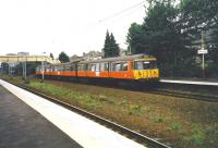 A Gourock-bound Class 303 stands at Hillington East in September 1998<br><br>[David Panton /09/1998]