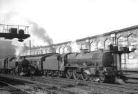 Liverpool based Jubilee no 45698 <I>Mars</I> about to take an afternoon Glasgow/Edinburgh - Manchester/Liverpool train out of Carlisle platform 4 in July 1965.<br><br>[K A Gray 17/07/1965]