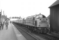 <I>Scottish Grand Tour no 11</I> pauses at Nairn on 5 September 1970 with EE Type 4 no D364 in charge. [With thanks to David Spaven].<br><br>[Bill Jamieson 05/11/1970]