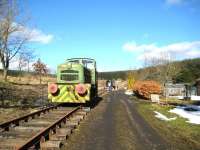 A recently acquired diesel shunting locomotive stands at the WRHA centre at Whitrope on 13 March 2010. The Fowler 0-6-0 DH (works no 4240015), which was once employed at Hartlepool nuclear power station, arrived on 9 December 2009 following a spell at the Rutland Railway Museum.  <br><br>[Bruce McCartney 13/03/2010]