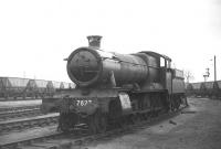 An early escapee from Barry scrapyard, Manor Class no 7827 <i>Lydham Manor</i> awaiting removal from Barry on Saturday 14th March 1970. [Now operating on the Paigton & Dartmouth Steam Railway]<br><br>[Bill Jamieson 14/03/1970]