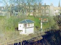 A 1982 photograph of Largs signal box. The box was destroyed by fire in 1985. [See image 28150]<br><br>[Colin Miller //1982]