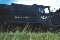 D11 no 62694 <I>James Fitzjames</I> standing amongst the stored steam engines in the sidings at Polmont in August 1959. Officially withdrawn from Haymarket shed some three months later, the locomotive was cut up at Arnott Young, Carmyle, in February 1960.<br><br>[A Snapper (Courtesy Bruce McCartney) 15/08/1959]